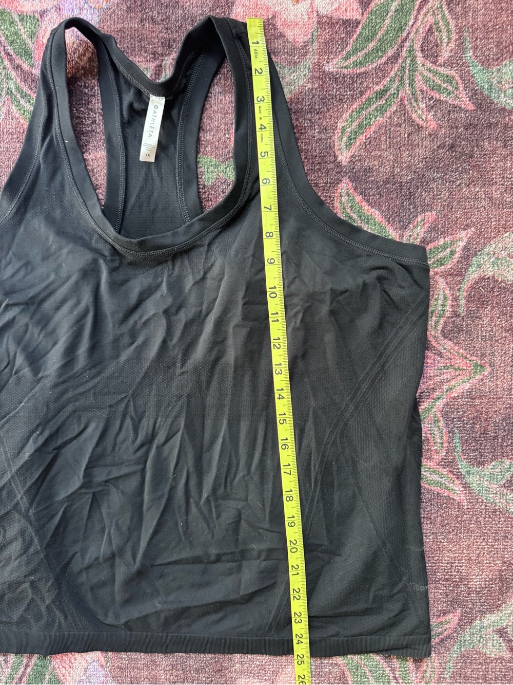 Athleta Black Racerback Scoop Neck Fitted Plus Size Tank Top - 1X - Picture 3 of 7